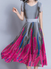 Bohemian Women Printed Short Sleeve High Waist Maxi Dresses
