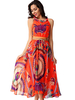Bohemian Women Printed Sleeveless Beach Chiffon Dress