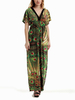 Bohemian Women Printed V-Neck Backless Beach Party Maxi Dress