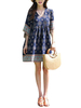 Bohemian Women Printed V-neck Short Sleeve Mini Dresses