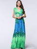 Bohemian Women Printed V-Neck Sleeveless Beach Maxi Dress