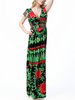 Bohemian Women Sleeveless Floral Print Backless V Neck Maxi Dress