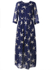 Bohemian Women Star Printed Half Sleeve Chiffon Maxi Dress
