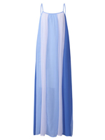 Bohemian Women Vertical Stripe Spaghetti Strap Maxi Dresses