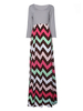 Boho 3/4 Sleeve Striped O-Neck Stylish Maxi Dress