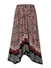 Boho Floral Print Elastic Waist Irregular Hem Casual Skirt