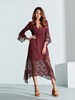 Boho Lace Patchwork Hollow Out Beach Sexy V-neck Dress For Women