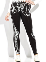 Bone Printed Stretchy Women Leggings For Halloween