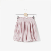 Bouffancy Chiffon Elastic Pure Color High Waist Casual Women Mini Skirt