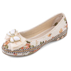 Bowknot Flower Printing Slip On Flat Loafers