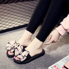 Bowknot Peep Toe Beach Casual Flat Sandals For Women