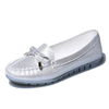 Bowknot Shiny Pu Leather Casual Slip On Flat Shoes Loafers