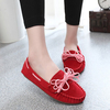 Bowknot Suede Loafers Flat Moccasins Soft Casual Shoes