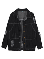 Boy Friend Style Long Sleeve Button Denim Jean Jacket For Women