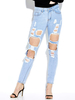 Boyfriend Style Ripped Washed Women Denim Jeans