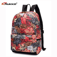 Brand KAUKKO Women New Vintage Casual Backpack Schoolbag