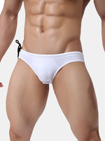 BRAVE PERSON Super Sexy Briefs Solid Color Low Waist Breathable Bikini Trunks for Men