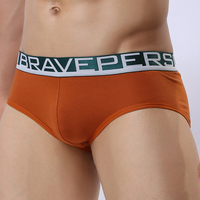 BRAVEPERSON Sexy Solid Color Briefs Underwear for Men