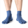 Breathable Antibacterial Healthcare Foot Massage Solid Color Five Toes Socks For Men