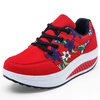 Breathable Colorful Flower Rocker Sole Platform Shake Shoes