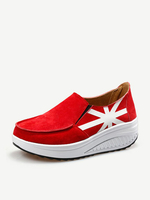 Breathable Leather Outdoor Slip On Platform Casual Swing Shoes