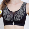 Breathable Mesh Push Up Full Coverage Rhinestone Gather Bras