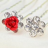 Bridal Headpieces Hair Accessories U-clip Rhinestone Flower Hairpin Hair Clip