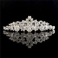 Bridal Tiara Rhinestone Butterfly Flower Crown Wedding Prom Headpiece Headband