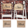 Bride Groom Wedding Chair Bunting Hessian Burlap Banner Party Decoration