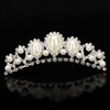Bride Pearl Rhinestone Inlay Crown Tiara Elegant Hair Comb Wedding Accessories
