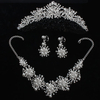 Bride Rhinestone Pearl Crown Necklace Earrings Bridal Wedding Jewelry Set Dress Accessories