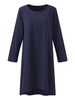 Brief Casual Loose Solid Color O-Neck Long Sleeve Women Dresses