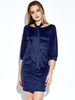 Brief Half Sleeve Pocket Solid Casual Work Dresses With Belt