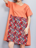 Brief O-neck Pocket Patchwork Printed Dresses For Women