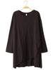 Brief Women Solid Long Sleeve Split Asymmetric High Low Tops