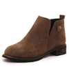 British Style Slip On Thick Heel Short Ankle Boots