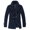 British Style Winter Business Thicken Double-breasted Woolen Jacket for Men