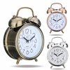 Bronze Double Bell Mute Alarm Clock Quartz Movement Desk Clock