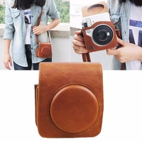 Brown PU Leather Shoulder Strap Case Bag For Fujifilm Instax Mini 70 Camera Storage Bags