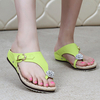 Buckle Rhinestones Clip Toe Slip On Flat Beach Slippers