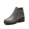 Buckle Square Heel Ankle Zipper Platform European Style Boots