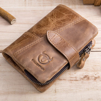 Bullcaptain 10 Card Holders Vintage Genuine Leather Coin Bag Casual Wallet For Men