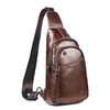 Bullcaptain Cowhide Leather Crossbody Bag Genuine Leather Shoulder Chest Bag For Men