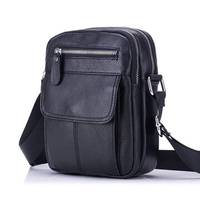 Bullcaptain Genuine Leather Sling Bag Solid Business Crossbody Bag For Men