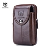 Bullcaptain Genuine Leather Waist Bag Portable 5.5
