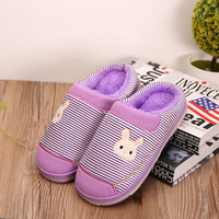 Bunny Stripe Soft Canton Cute Open Heel Home Slippers