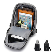 Burglarproof Water-resistant Oxford Chest Bag Multi Pocket Crossbody Bag For Men