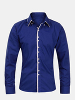 Business Casual 4 Colors Solid Color Slim Fit Long Sleeve Dress Shirts for Men