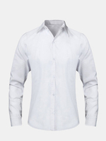 Business Casual Fashion Solid Color Slim Fit Long Sleeved Dress Shirts for Men