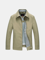 Business Casual Fashion Solid Color Turn-Down Collar Thin Jackets for Men